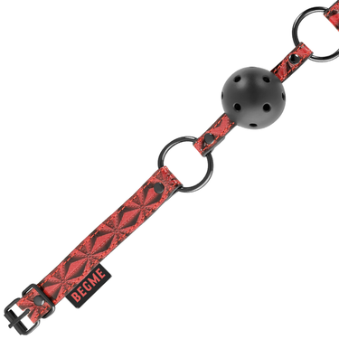 Ballgag in pelle vegana traspirante per giochi BDSM sicuri